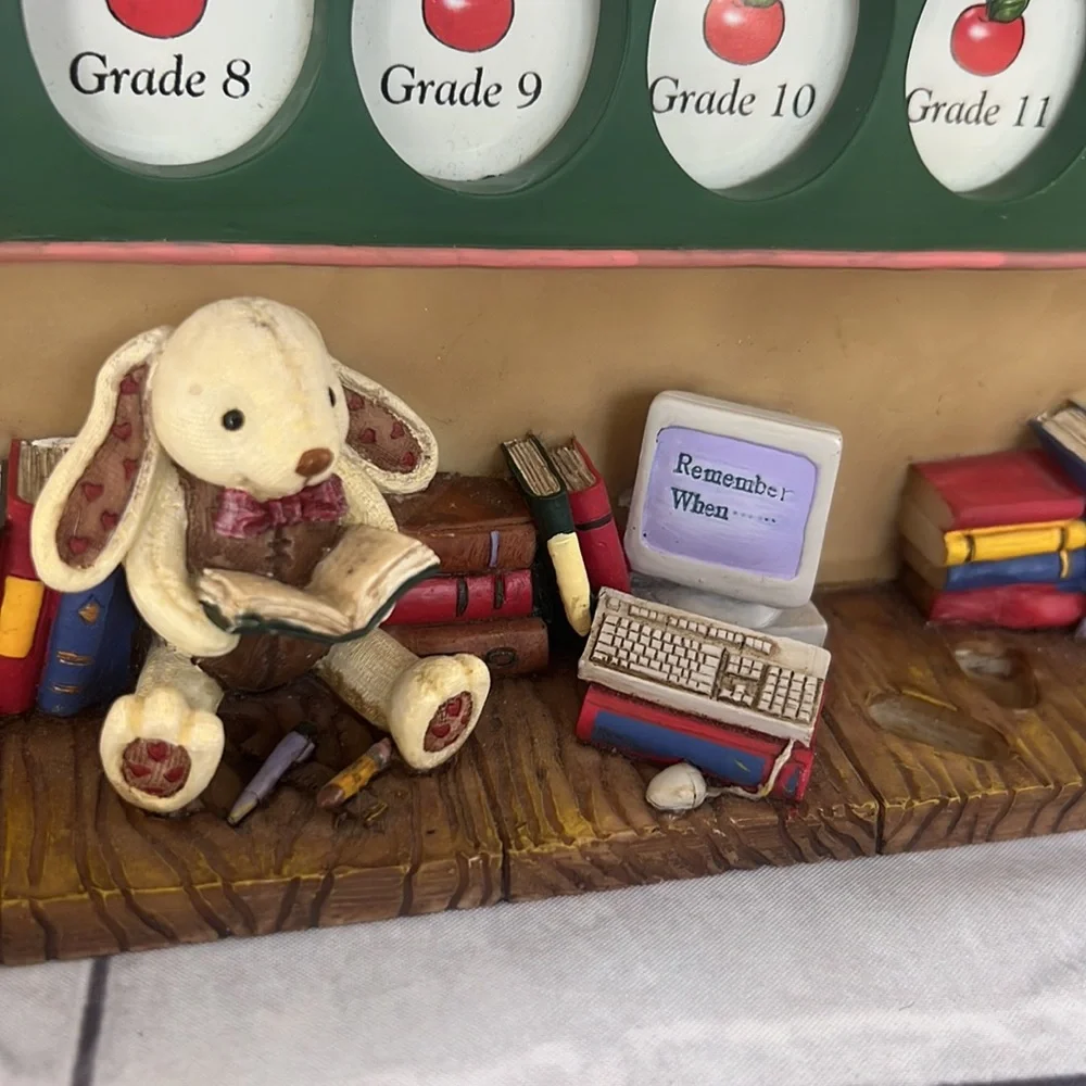 Vintage SCHOOL DAYS picture frame ceramic grades 1-12 picture display!